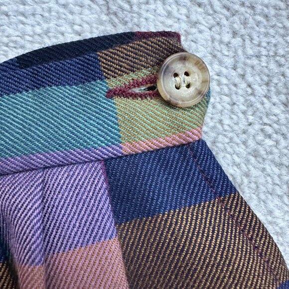 Vintage Corbin Ltd Large Check Plaid Wool Midi Skirt - Picture 9 of 9